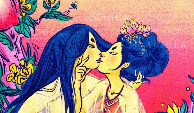 Heavenly Peach Banquet / Asian American LGBTQIA art image 1