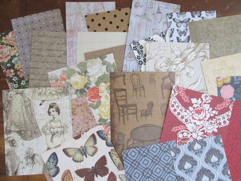 Neutral Cardstock Scrapbook Paper Pack 50 Cut Pieces w/ Tim Etsy