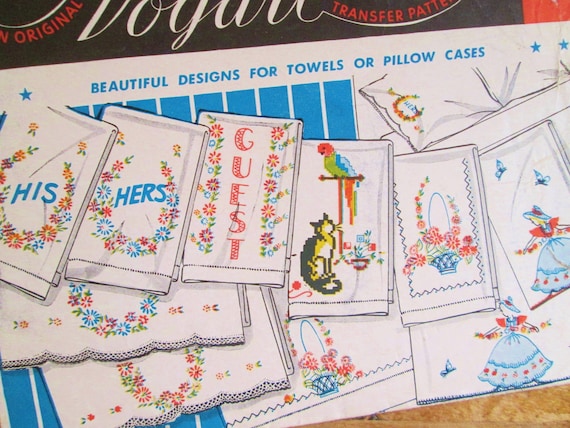 Vintage 1950s Embroiderd Pillowtops Complete HAWAIIAN Vogart