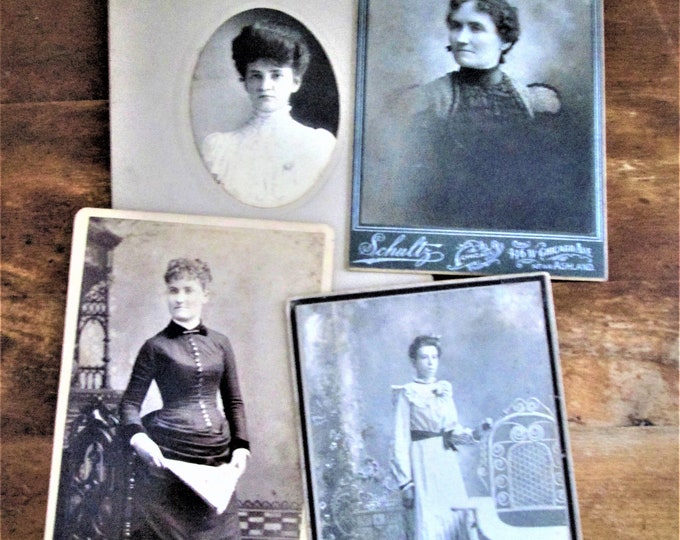 Antique Cards Edwardian Women Photographs Portraits Etsy