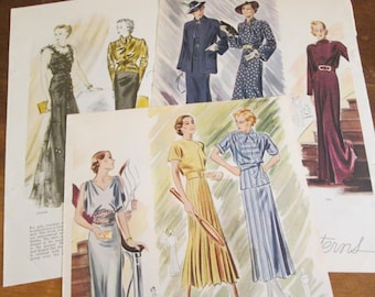 Vintage Fashion and Style Full Color Ads from 1936 Good Housekeeping Magazine Framing Home Decor Paper Arts and Crafts