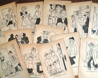 Vintage 1944 Blondie & Dagwood Comics Illustrated Book Paper 12 Pages Paper Ephemera Journaling Collage Scrapbooking