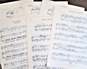 Vintage Music Paper from Scribner Music Library 20 Double-Sided Pages Journaling Ephemera Scrapbooking