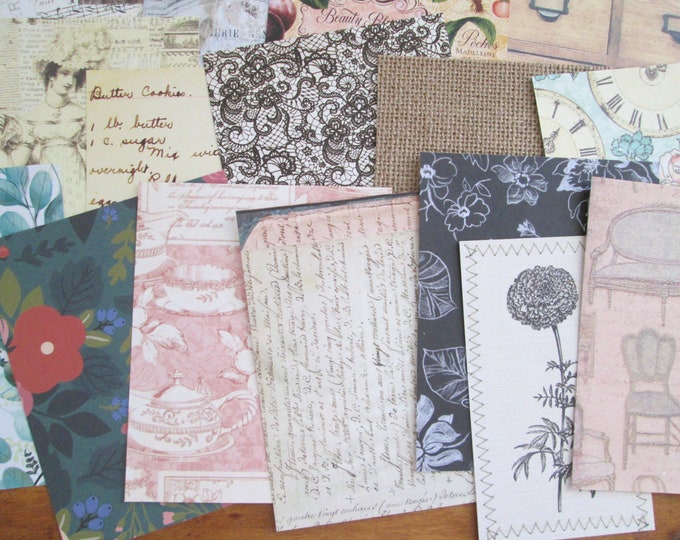 Neutral Cardstock Scrapbook Paper Pack 50 Cut Pieces W/ Tim Holtz Idea