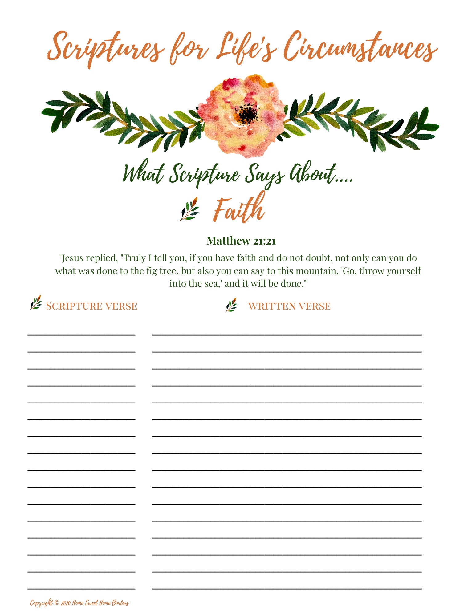 52 Page Bible Study Journal Printable (digital Download) - Etsy