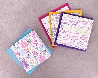 Bright Raindrops and Flora Mix Mini Cards set of 8