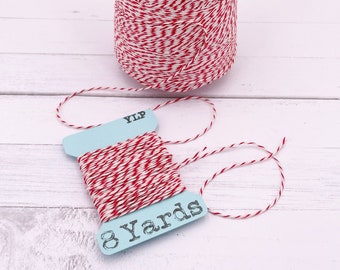 Micro Red and White Baker's Twine