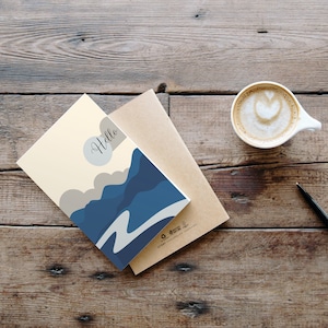 Tarjeta de felicitación de arte minimalista Hola imprimible