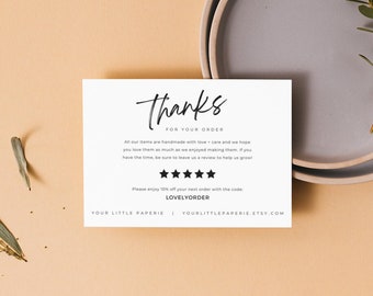 Thanks Cards for Small Business Package Inserts