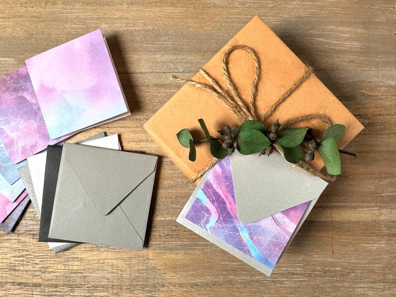 Pastel Space Mini Cards Set of 8 - Etsy