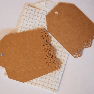 Vintage Spitze inspiriert Punch Edged Geschenkanhänger