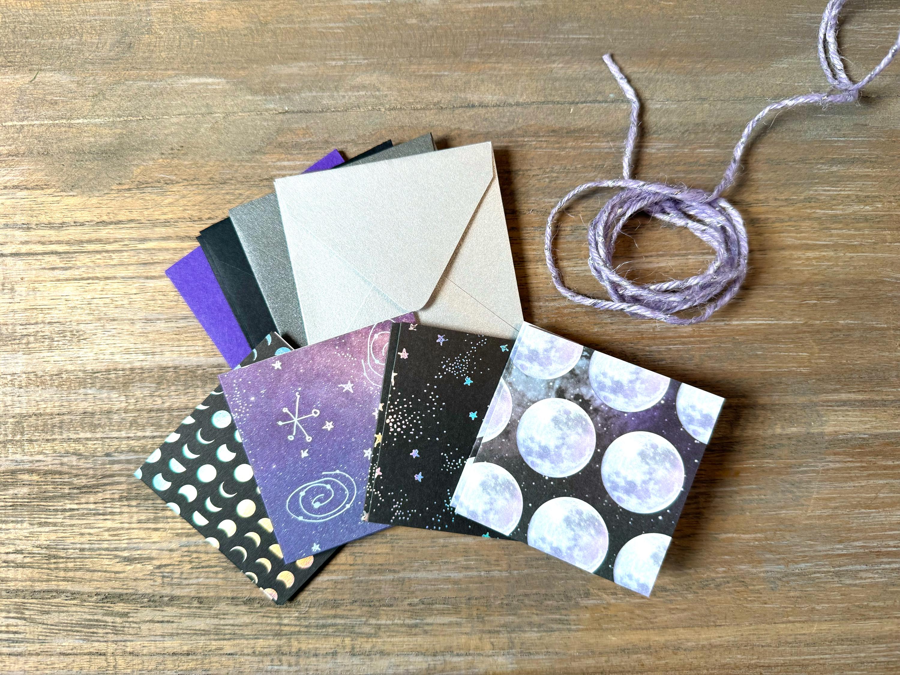 Space Galaxy Mini Cards Set of 8 - Etsy