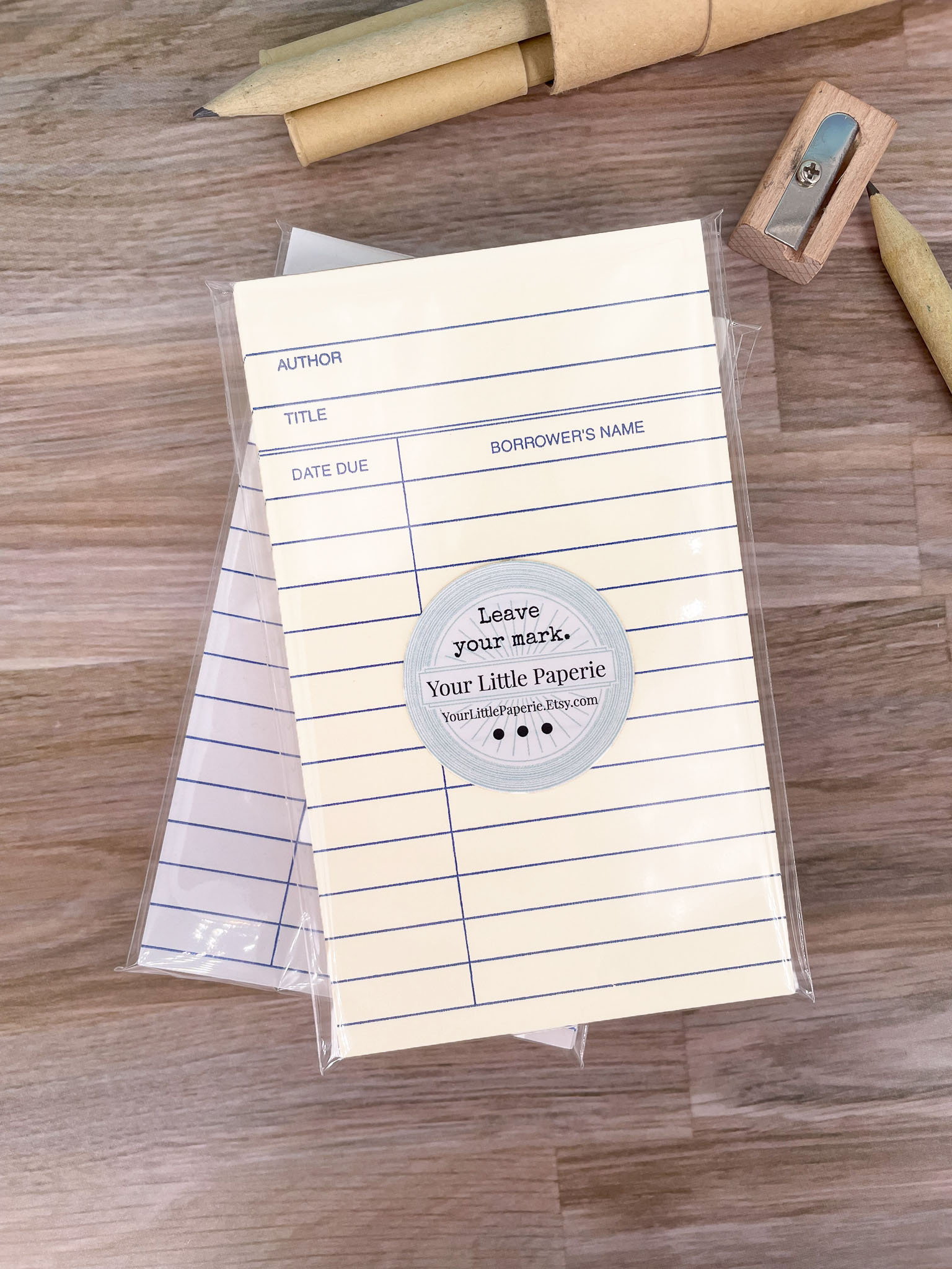 25 White Cardstock Library Cards With NEW Pocket Options