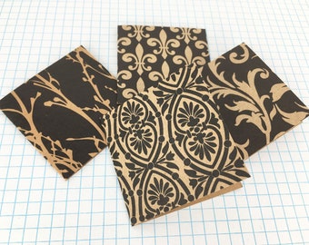 Geometric and Floral Kraft Mini Cards set of 8