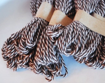 Chocolate and Cream Thick and Loose Cotton Twine 4 Yards