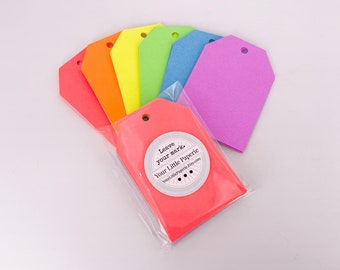 Bright Neon Tags Set of 24