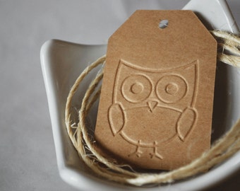 Embossed Owl Gift Tags