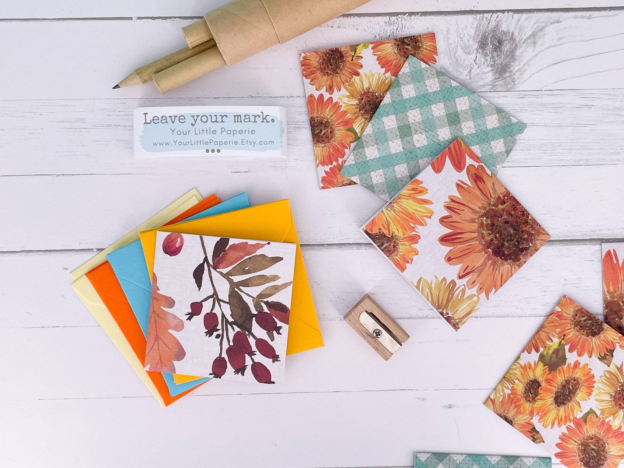 Sunflower Mini Cards Set of 8 - Etsy