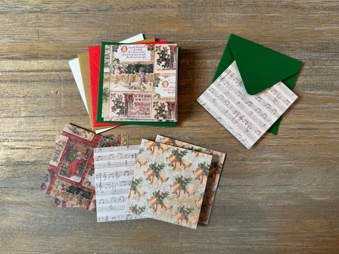 Vintage Inspired Christmas Mix Mini Cards Set of 8 - Etsy