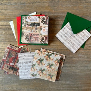 Set di 8 mini biglietti natalizi ispirati al vintage