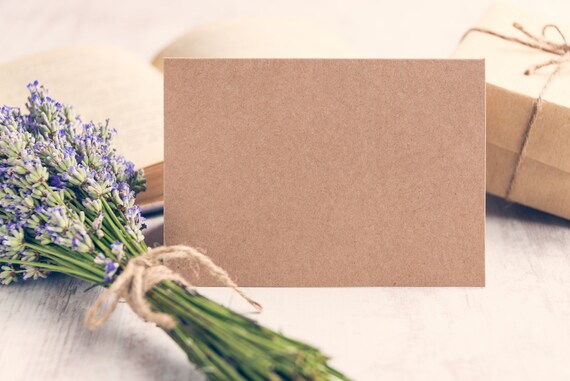 Blank Kraft Paper Cards Scored and Folded