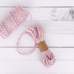 NUOVA corda di iuta ruvida intrecciata rosa e bianca