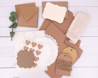 BACK IN STOCK Kraft and Cream Gift Giving Stationary Set