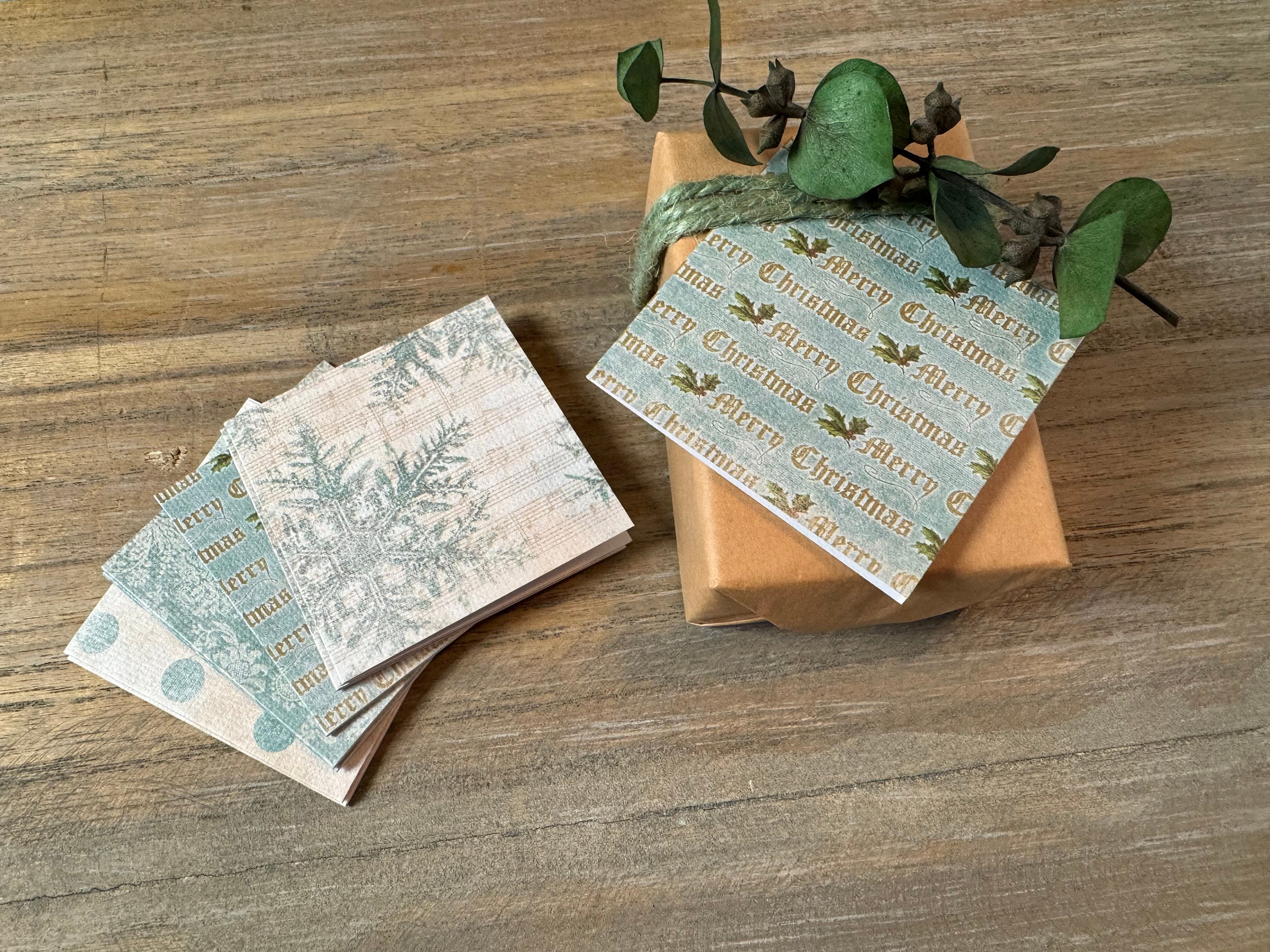 Vintage Inspired Blue Christmas Mini Cards Set of 8 - Etsy