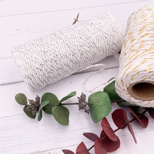 DESTASH Silver or Gold Foil Twist Twine ENTIRE ROLL