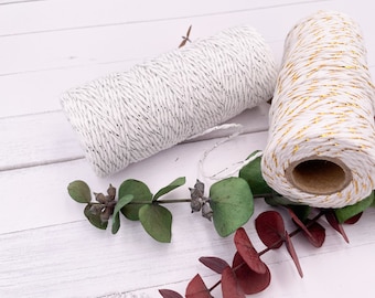 DESTASH Silver or Gold Foil Twist Twine ENTIRE ROLL