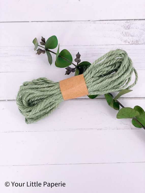 Cordelette De Jute « Basic » Sauge - Rouleau De 50 M, Largeur 2 Mm | Pour Emballage Cadeau, Décoration, Art Floral