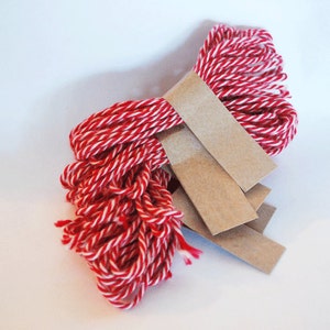 Red and Off-White Thick and Loose Cotton Twine 4 Yards