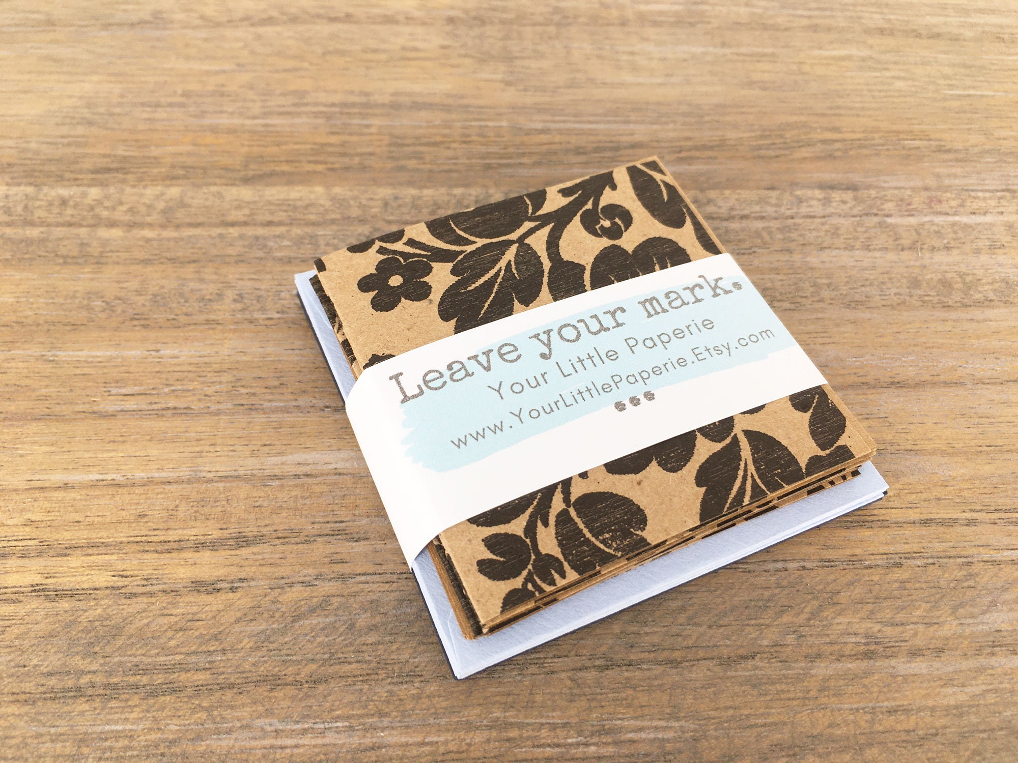 Floral and Fleur De Lis Kraft Mini Cards Set of 8 - Etsy