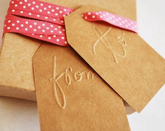 To and From Embossed Gift Tags