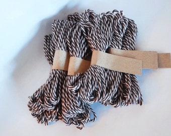 Chocolate and Cream Thick and Loose Cotton Twine 8 Yards