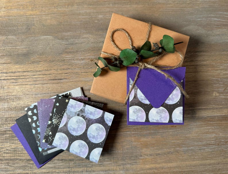 Space Galaxy Mini Cards Set of 8 - Etsy