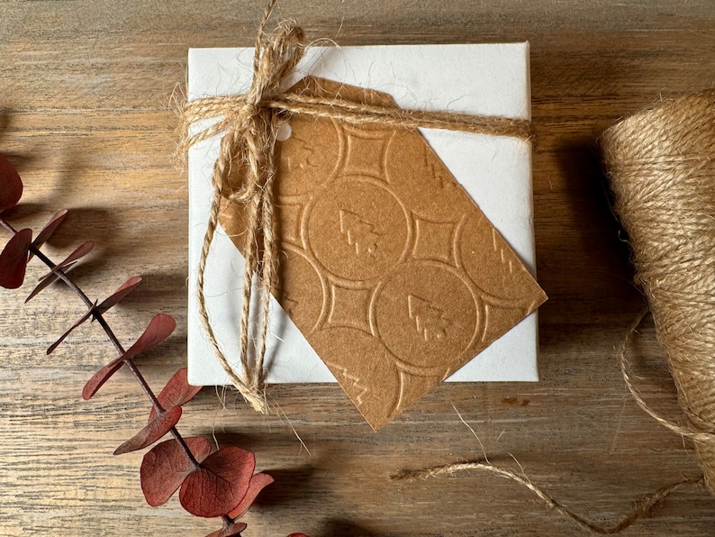 Embossed Holiday Gift Tags - 25 Paper Tags Christmas Tree