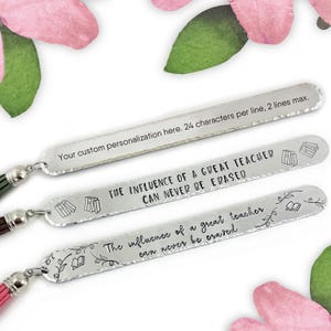 Personalized Teacher Tassel Bookmark, coach, principal