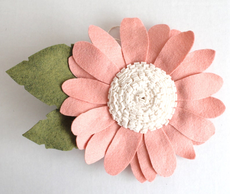 Large Wall flowers Wool Felt Flower Floral Bloom Nursery Wall Decor Girls Room Boho Chic Giant Wall Flowers Pink image 2