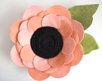 Large Wall flowers Wool Felt Flower Floral Bloom Nursery Wall Decor Girls Room Boho Chic Giant Wall Flowers Pink