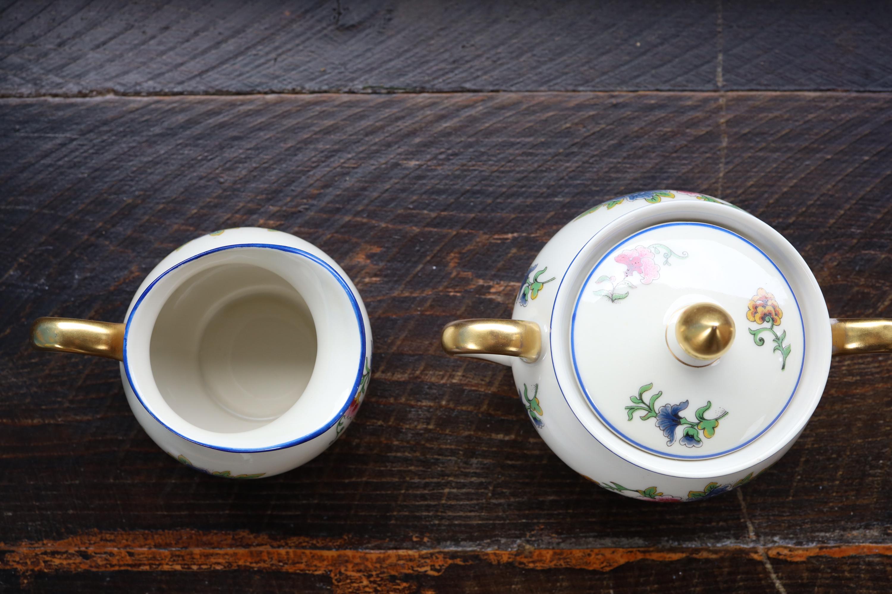Vintage 3 Piece Set of CH Field Haviland Limoges Floral Porcelain