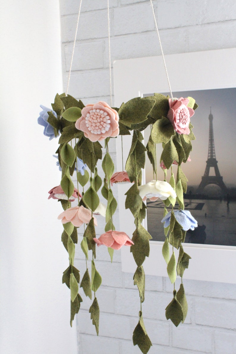The Eleanor Updated Baby Girl Crib Mobile Floral Nursery Etsy