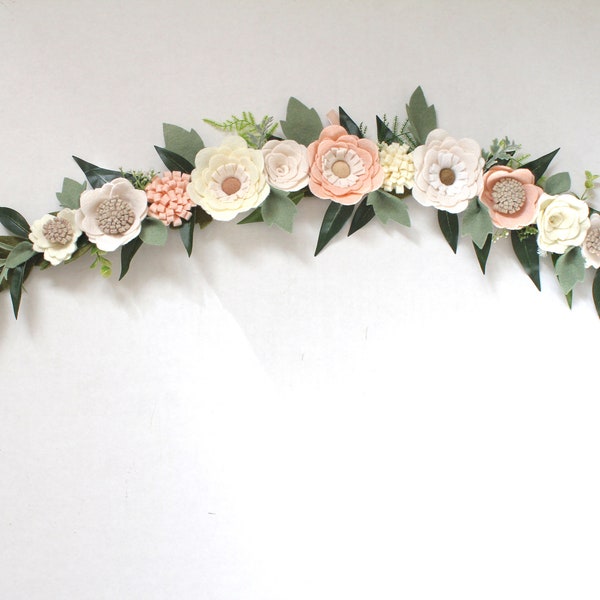 Baby Girl Flower Floral Wall Adornments Embellishment Nursery Crib Decor Girls Room Garden Woodland Pink Ivory Sage Baby Shower Whimsical