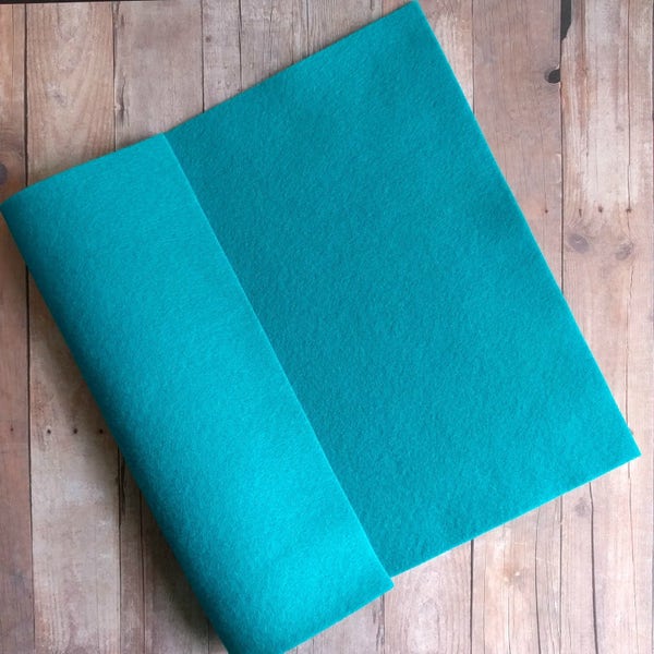 Peacock Acrylic Felt Sheets or Circles, High Quality, Made in USA, Teal Felt, 5 9x12 Sheets or 30 Pack of 1 inch Circles, Quick Ship