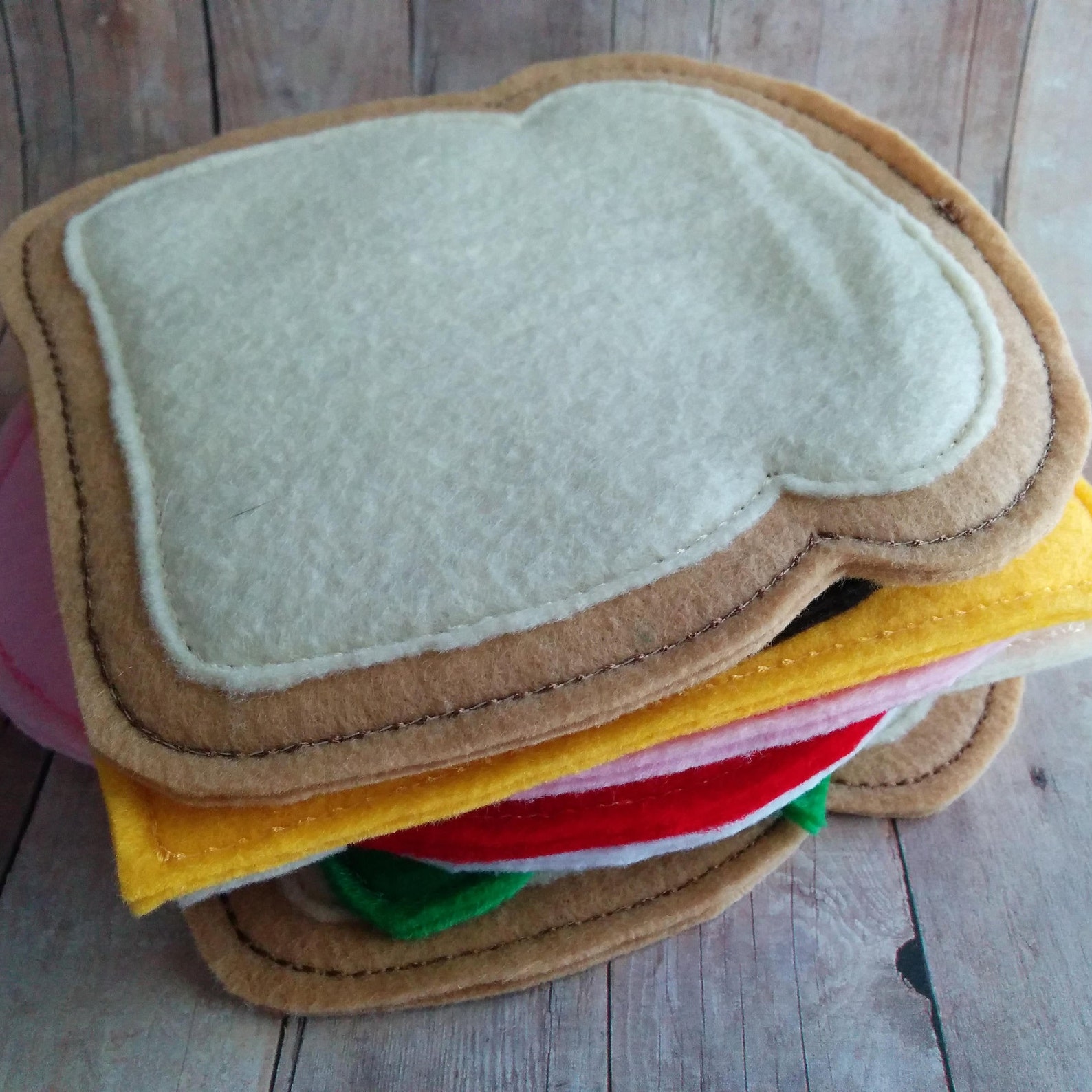 Felt Food Sandwich Play Set 10 Pieces Embroidered Acrylic Etsy