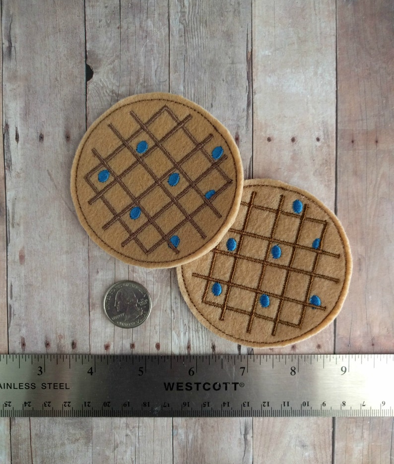 Felt Food Blueberry Waffle Play Set 2 Pieces Embroidered Etsy