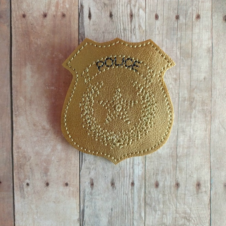 Pretend Police Badge Silver or Gold Vinyl With Pin Back for - Etsy