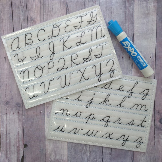 Dry Erase Cursive Writing Board Embroidered Acrylic Felt with Etsy