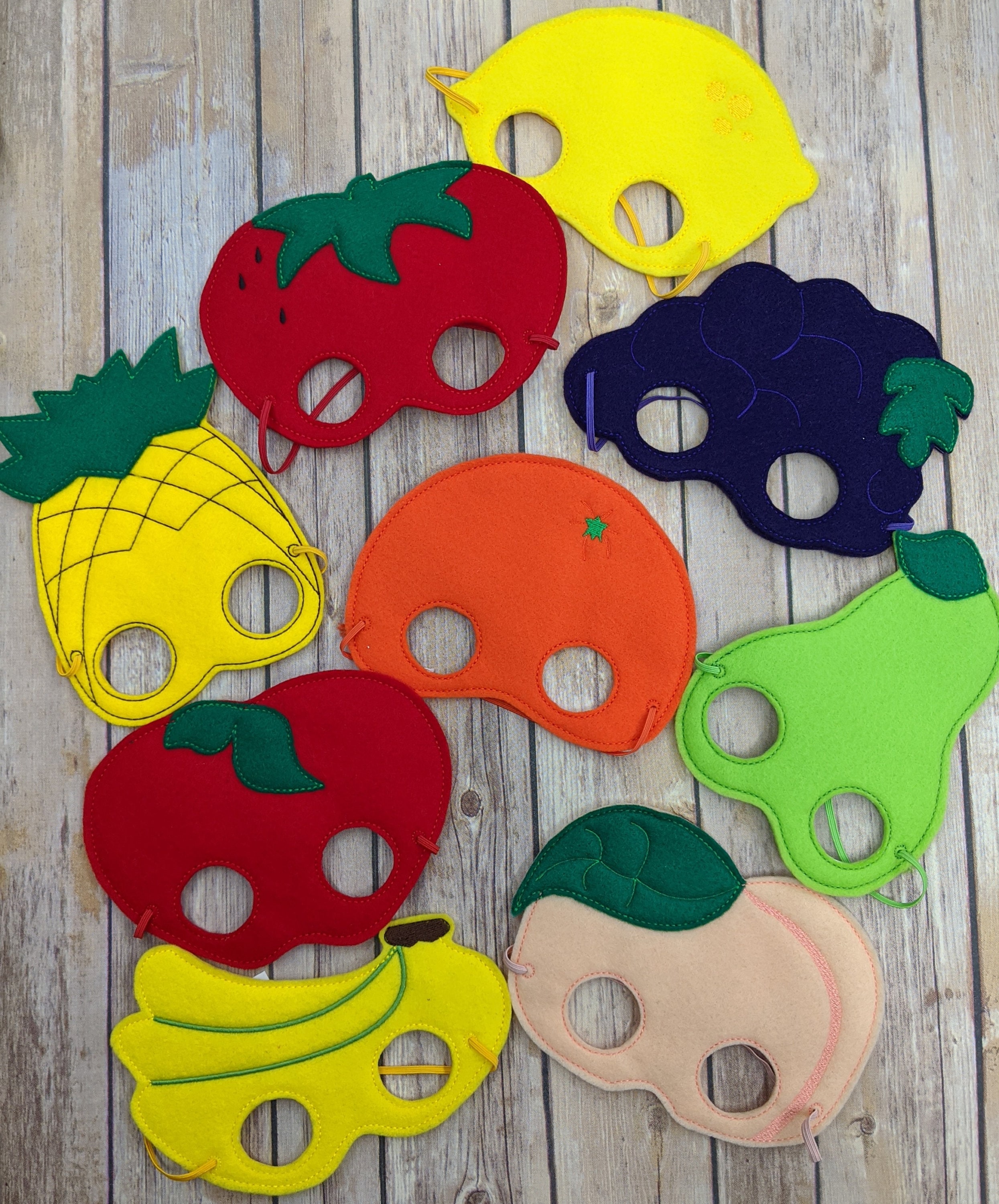 Fruit Felt Mask Choose from 9 Fruits Acrylic Felt with Etsy