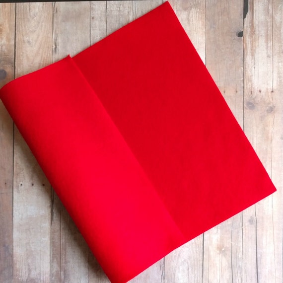 Red Acrylic Felt Sheets or Circles, High Quality, Made in USA, Red Felt, 5  9x12 Sheets or 30 Pack of 1 Inch Circles, Quick Ship 